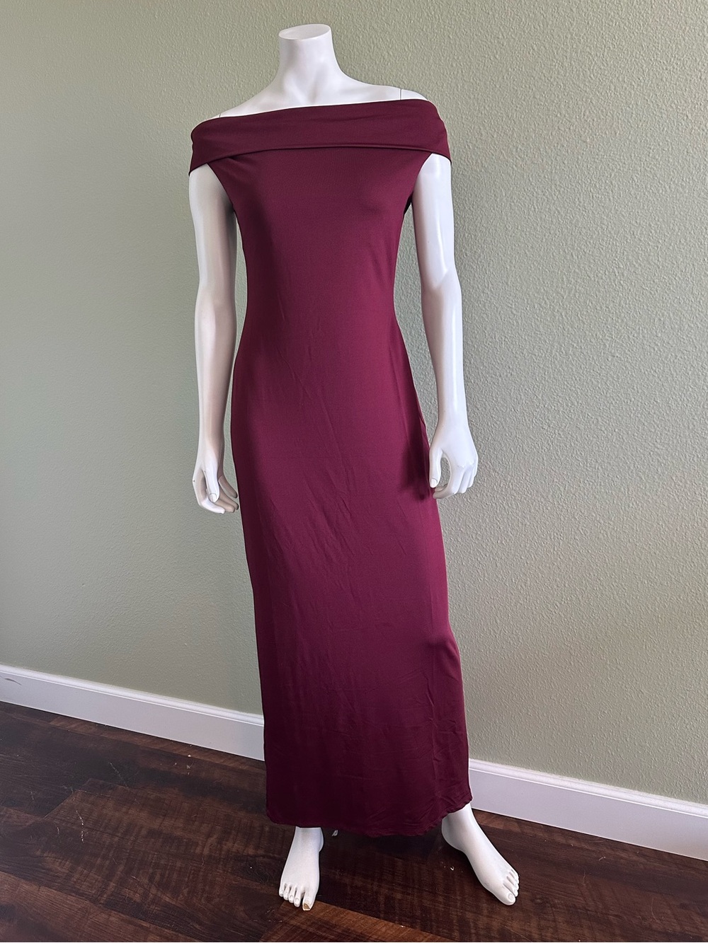 Revolve One-Shoulder Burgundy Maxi Dress